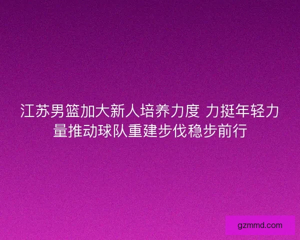 江苏男篮加大新人培养力度 力挺年轻力量推动球队重建步伐稳步前行