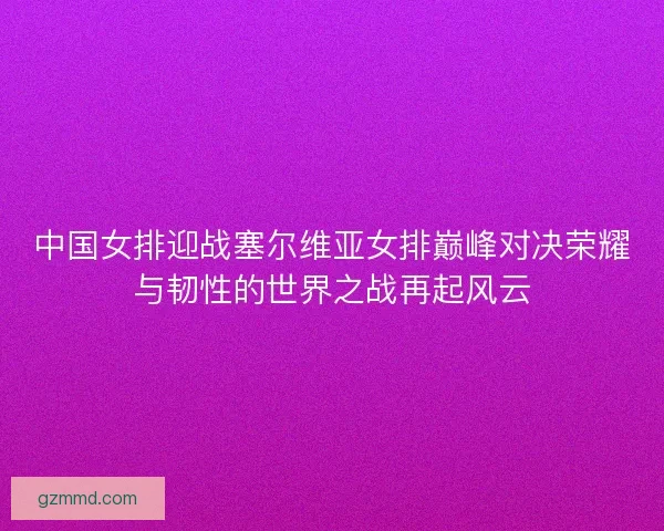 中国女排迎战塞尔维亚女排巅峰对决荣耀与韧性的世界之战再起风云